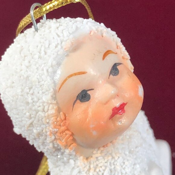 Vintage Christmas Ornament Snowbaby Snow Scene Covered Feet Lantern Figurine - Picture 9 of 9